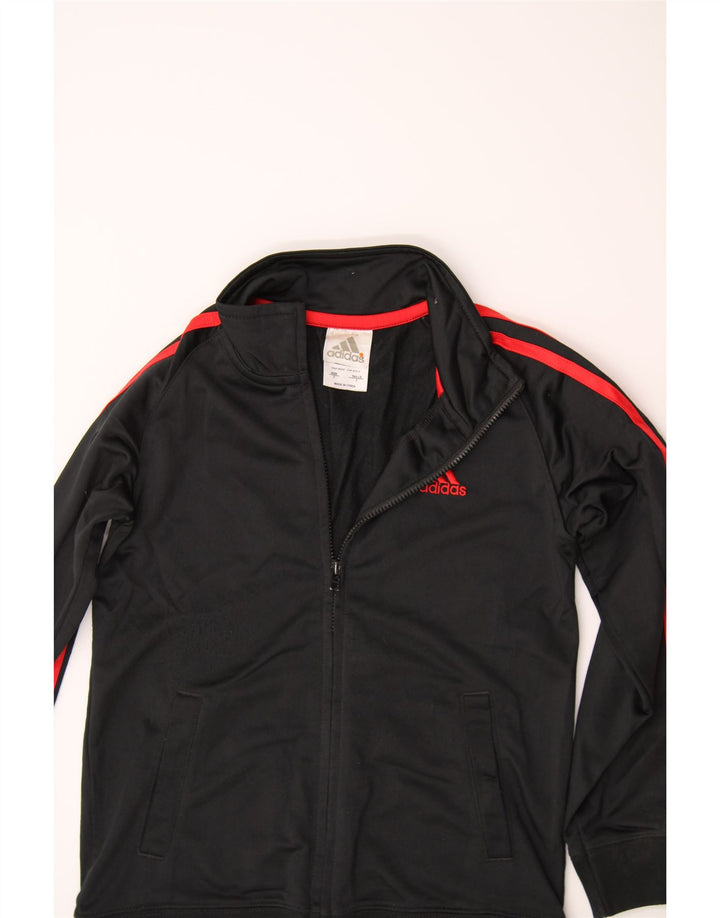 ADIDAS Boys Graphic Tracksuit Top Jacket 6-7 Years Black Polyester Vintage Adidas and Second-Hand Adidas from Messina Hembry 