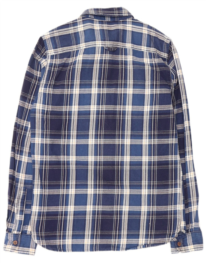 SUPERDRY Chemise Flanelle Homme Petit Carreau Bleu Coton