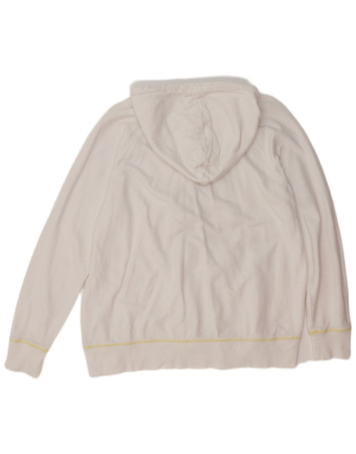 FAT FACE Pull à capuche zippé pour homme Grand coton blanc