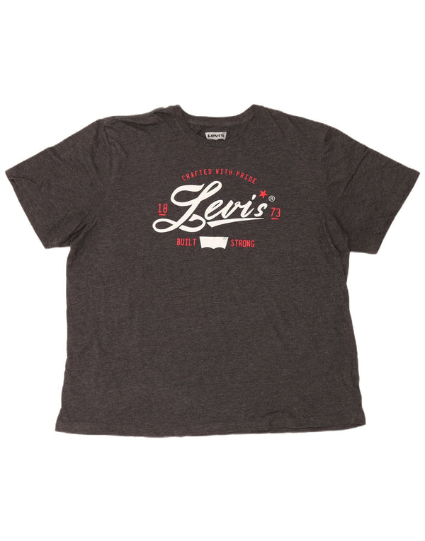 Levi's T-Shirt Graphique Homme 2XL Gris Coton