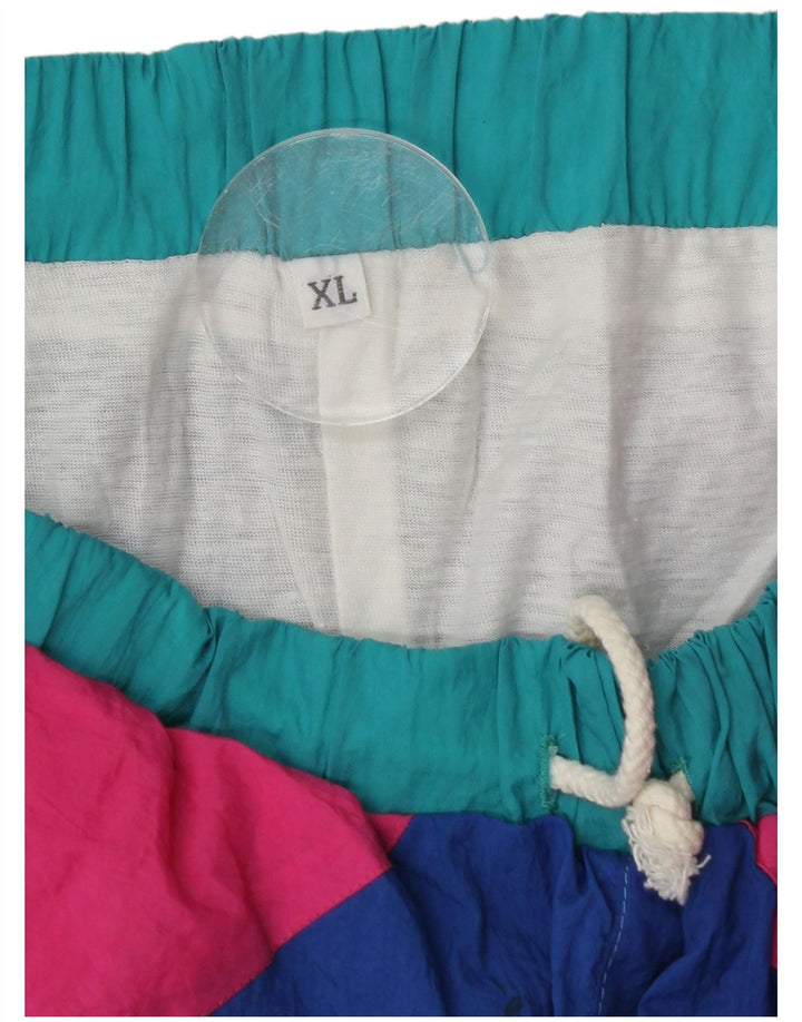 Pantalon de survêtement vintage pour hommes XL Colorblock multicolore