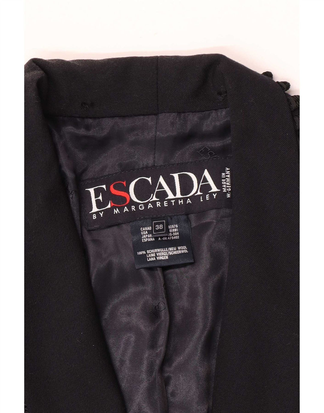 Escada Womens by Margaretha Ley Blazer Jacket EU 38 Bleu marine moyen