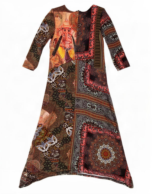 Desigual Robe tunique asymétrique pour femme UK 44 Grand motif floral multicolore