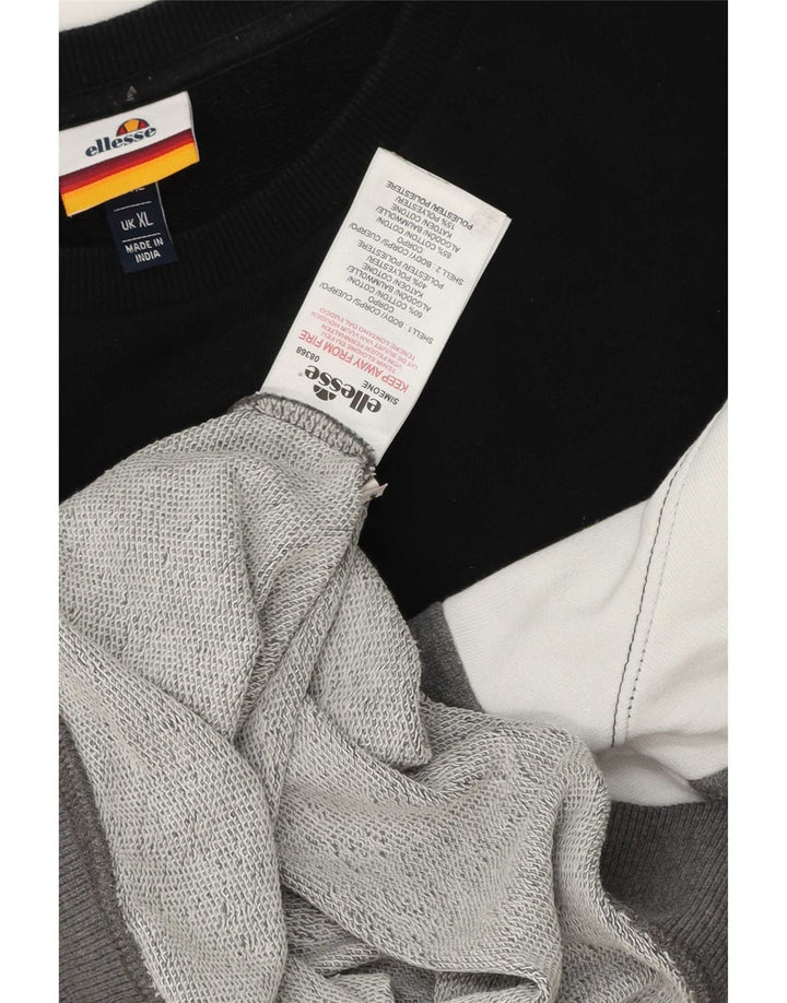 Ellesse Sweat-shirt pour homme XL Gris Colorblock Coton
