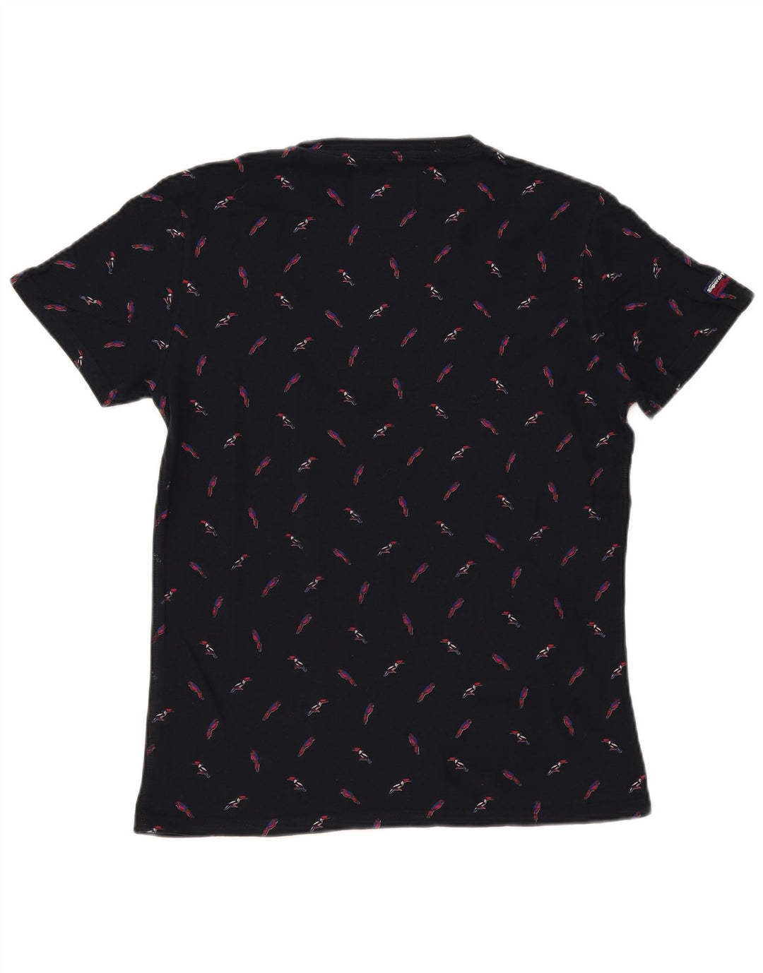 Superdry T-Shirt Graphique Homme Bleu Marine Moyen Coton