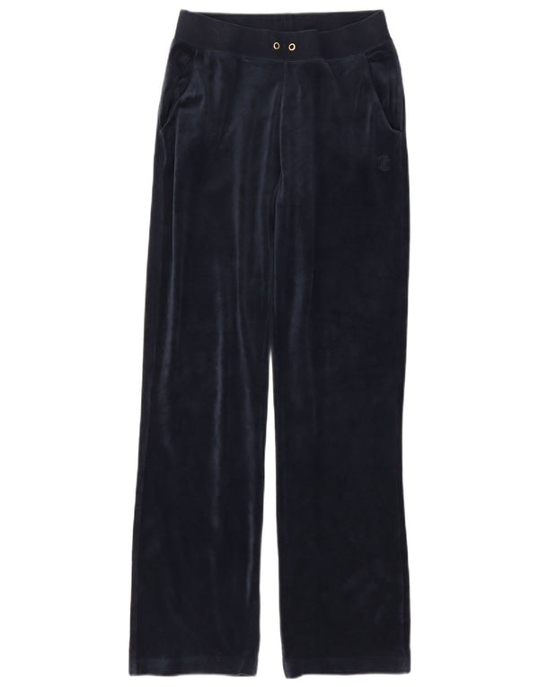Juicy Couture Pantalon de survêtement en velours pour femme UK 10 Small Bleu marine
