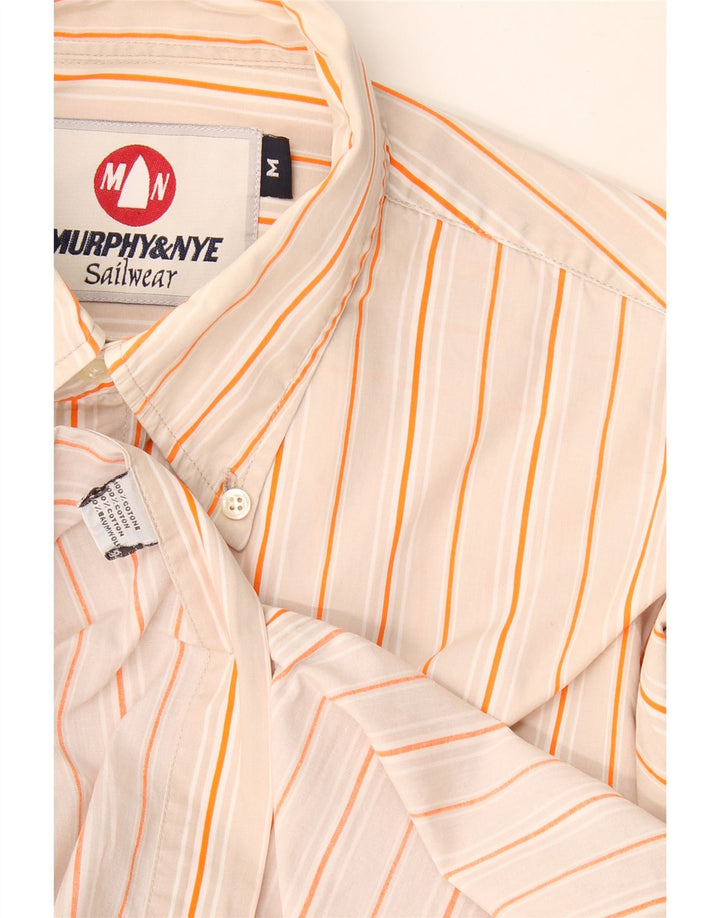Murphy & Nye Chemise Homme En Coton À Fines Rayures Beige Moyen