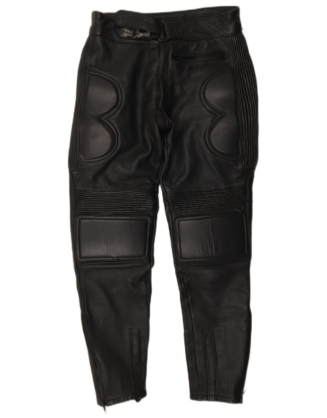 VINTAGE Pantalon motard en cuir pour homme W32 L23 Noir