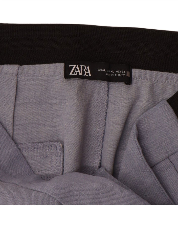 Pantalon Chino Droit Femme Zara XL W32 L27 Bleu Polyester