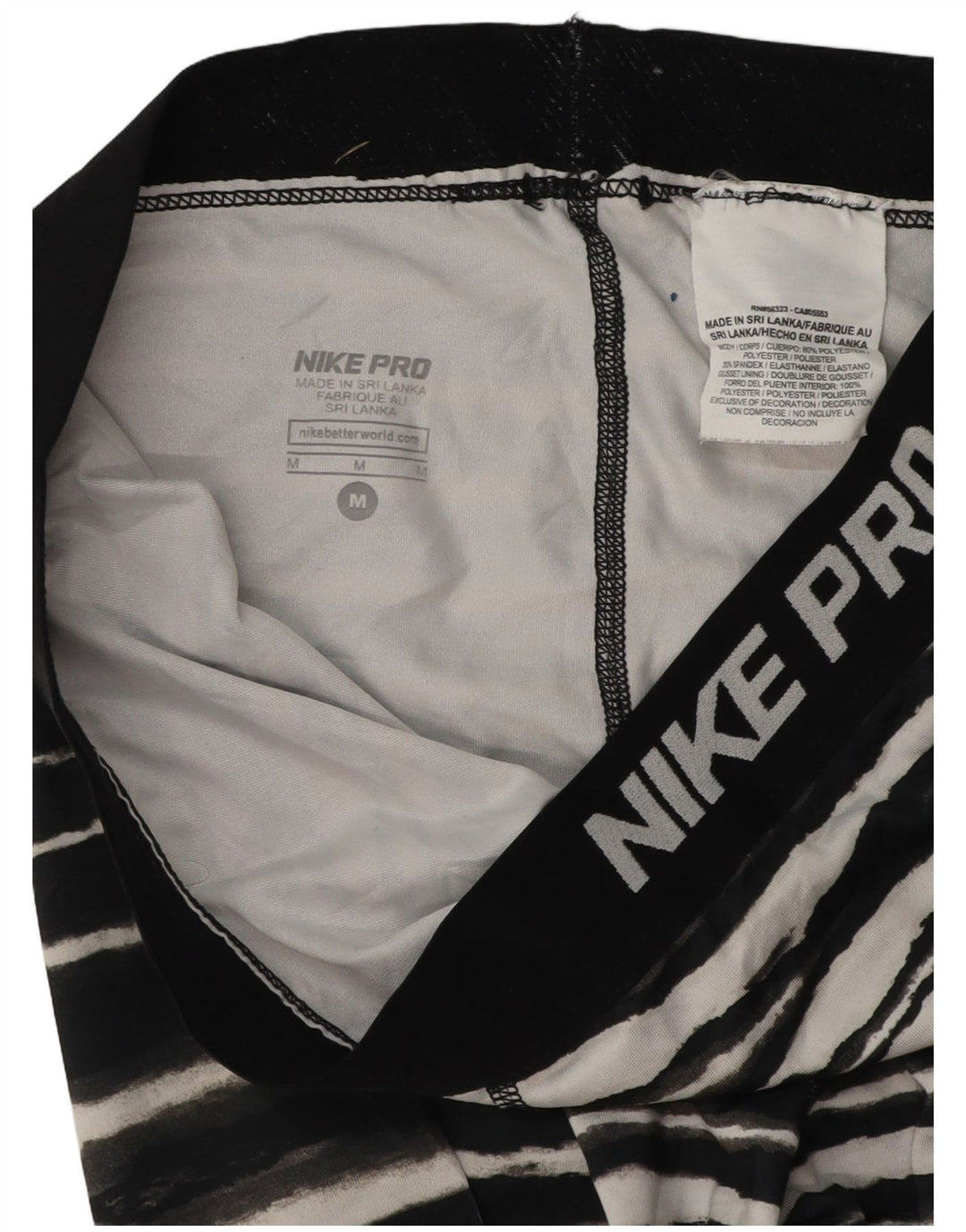 Nike Pantalon de survêtement Capri graphique pour femme UK 12 Medium Noir Rayé