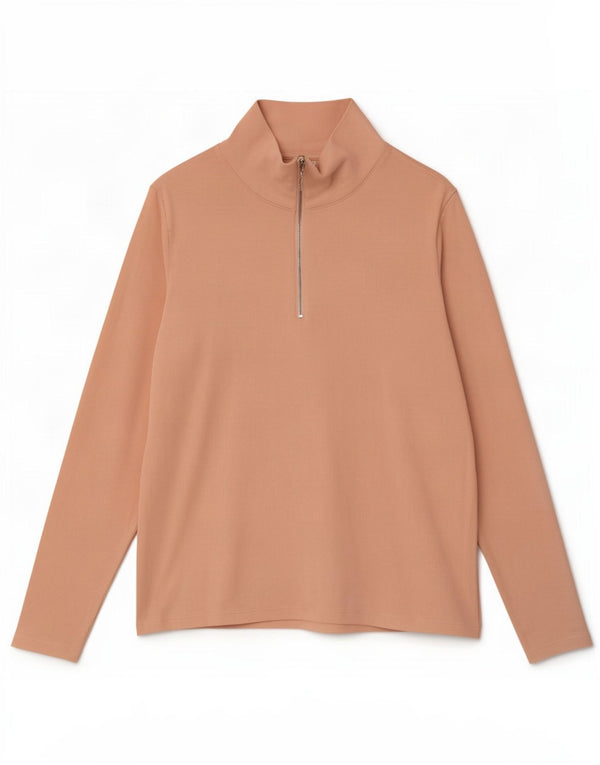 Marks & Spencer Haut à col zippé et manches longues pour femme UK 20 2XL Coton rose