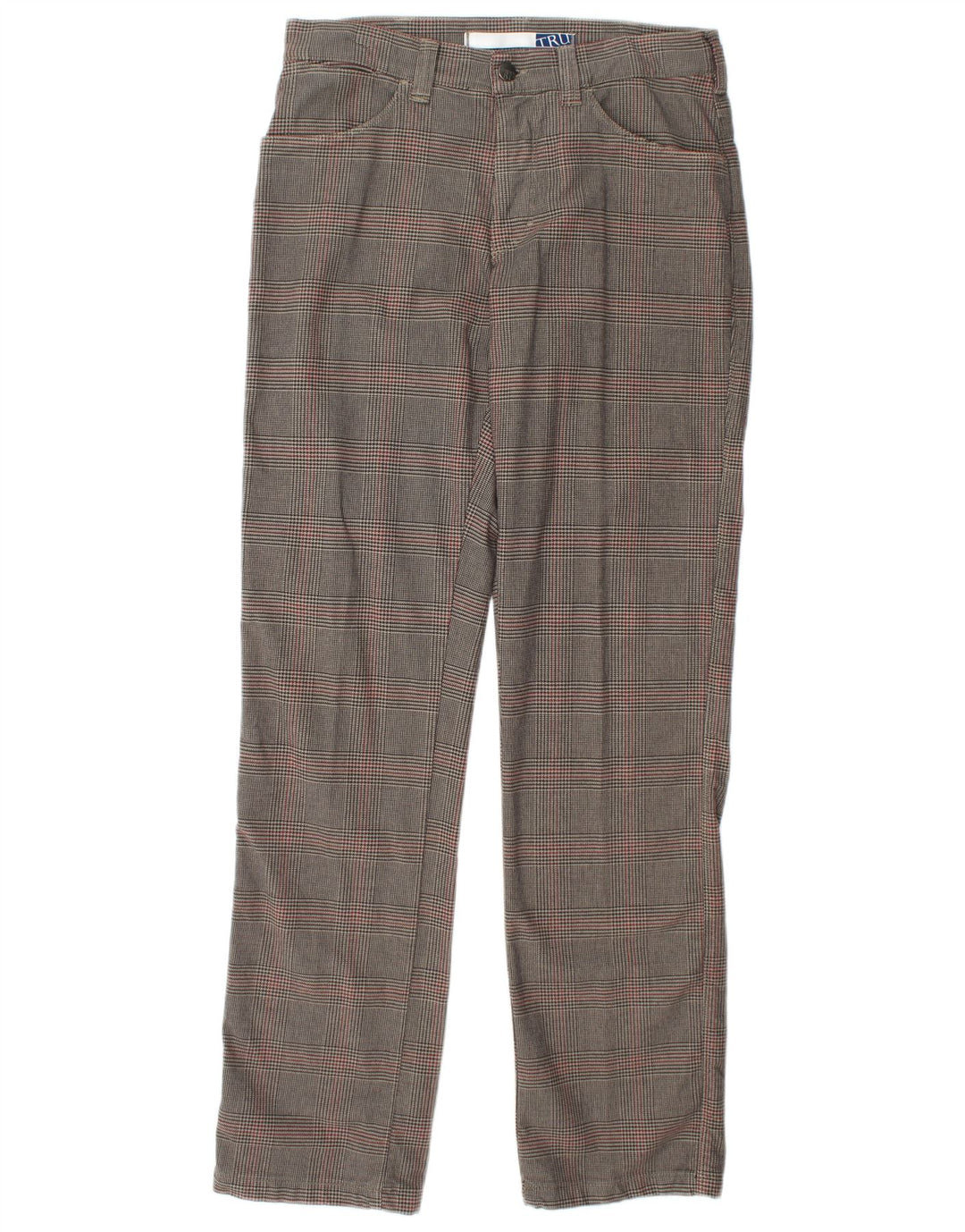 TRUSSARDI Pantalon Casual Homme IT 48 Medium W32 L33 Marron Pied-de-Poule