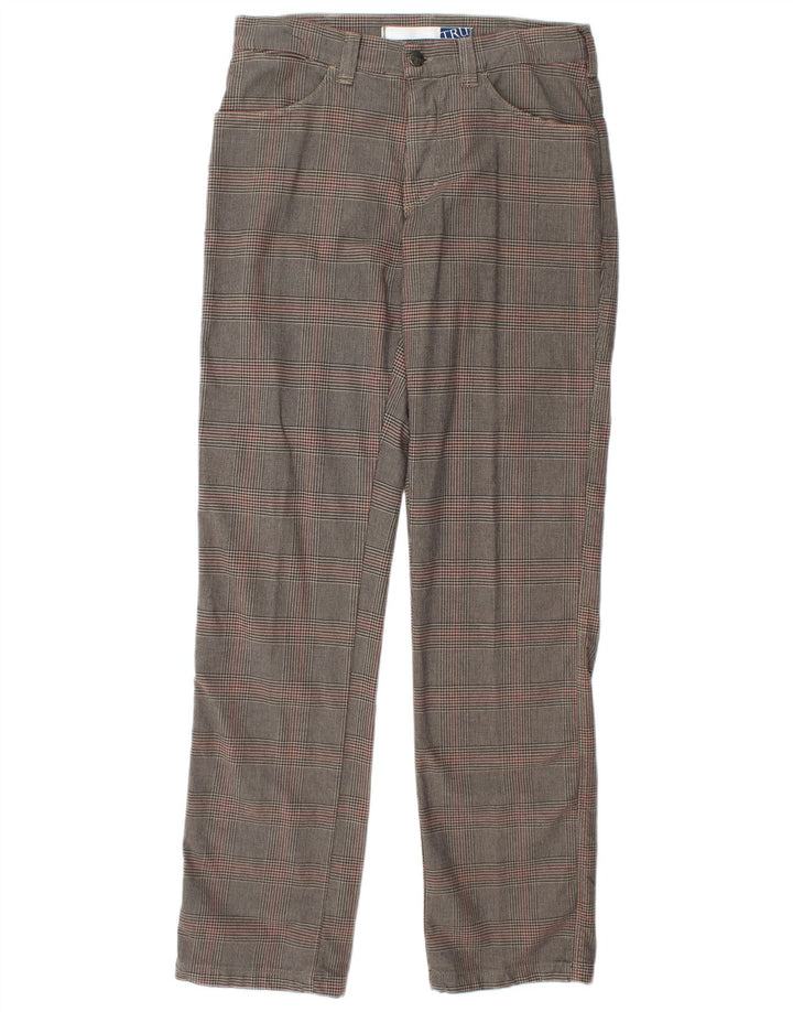 TRUSSARDI Pantalon Casual Homme IT 48 Medium W32 L33 Marron Pied-de-Poule
