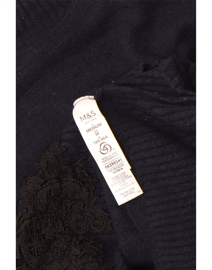 Marks & Spencer Pull à col roulé pour femme UK 14 Bleu marine moyen