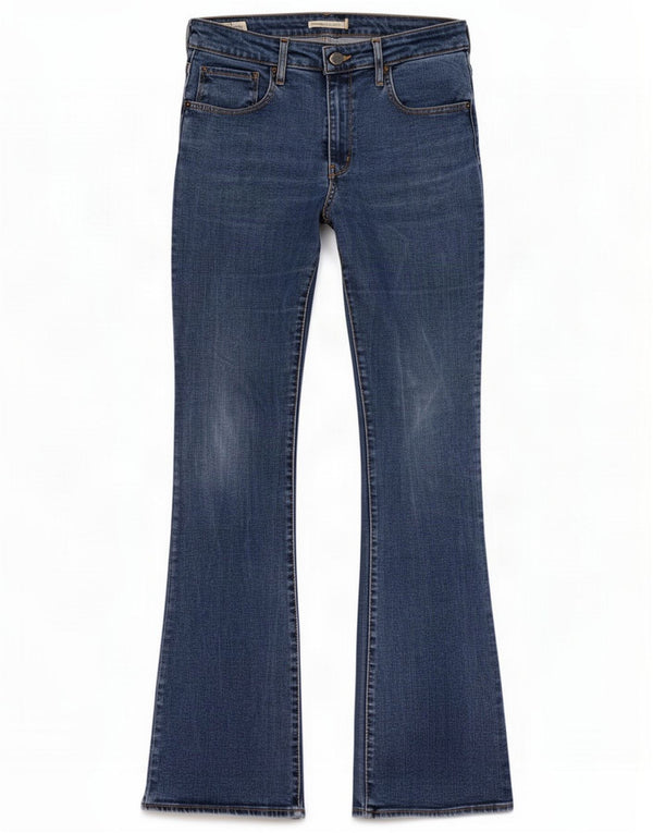 Levi's Femme 725 Jean bootcut taille haute W31 L32 Bleu Coton