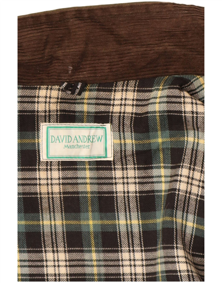 DAVID ANDREW Gilet Manchester en coton ciré pour homme UK 40 Large Kaki Coton