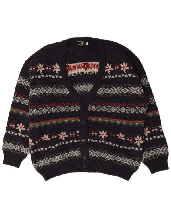 gio ferrari Pull Cardigan Homme IT 52 Large Bleu Marine Fair Isle