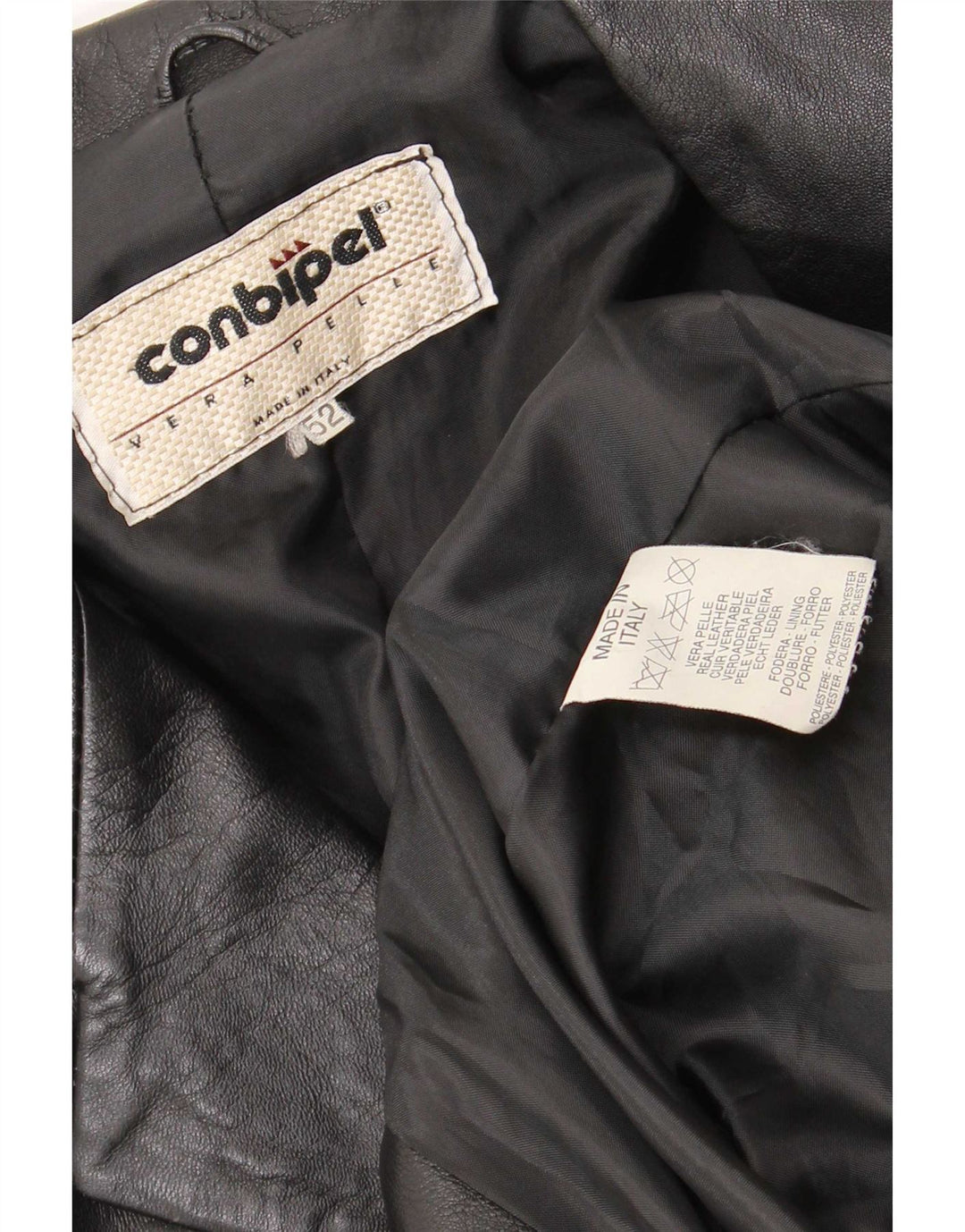 Conbipel Veste en Cuir Homme IT 52 Large Noir