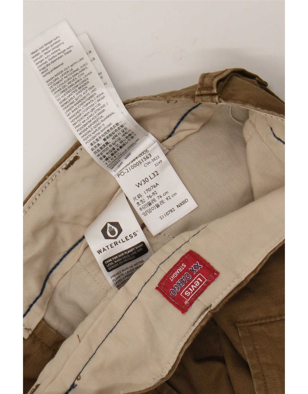 Levi's Pantalon Cargo Droit W30 L32 Homme Kaki Coton
