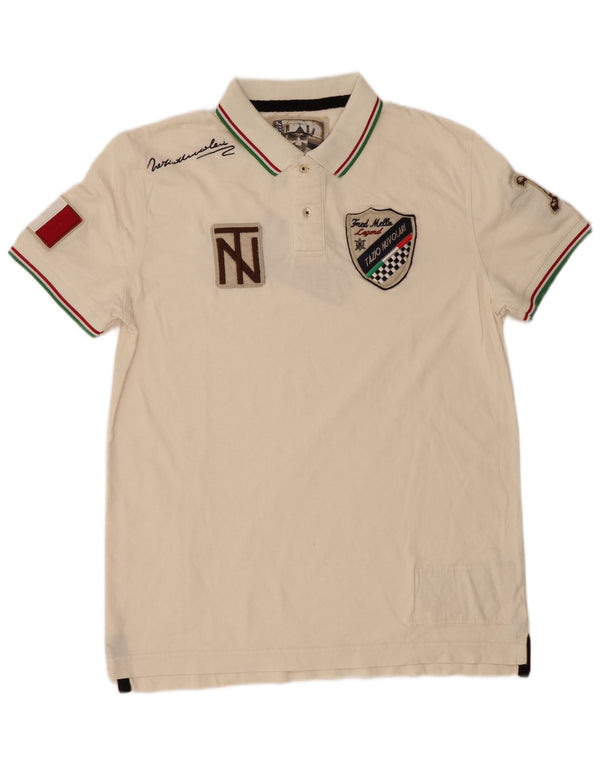 Fred Mello Polo Graphique Homme Blanc Cassé Moyen Coton