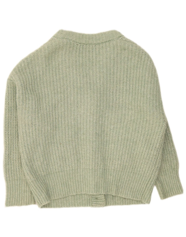 Zara Cardigan surdimensionné pour femme UK 10 Petit polyester moucheté vert