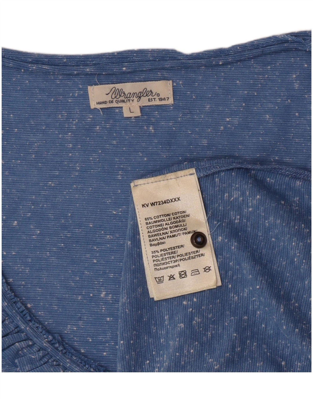 Wrangler Chemisier pour femme UK 14 Grand coton moucheté bleu