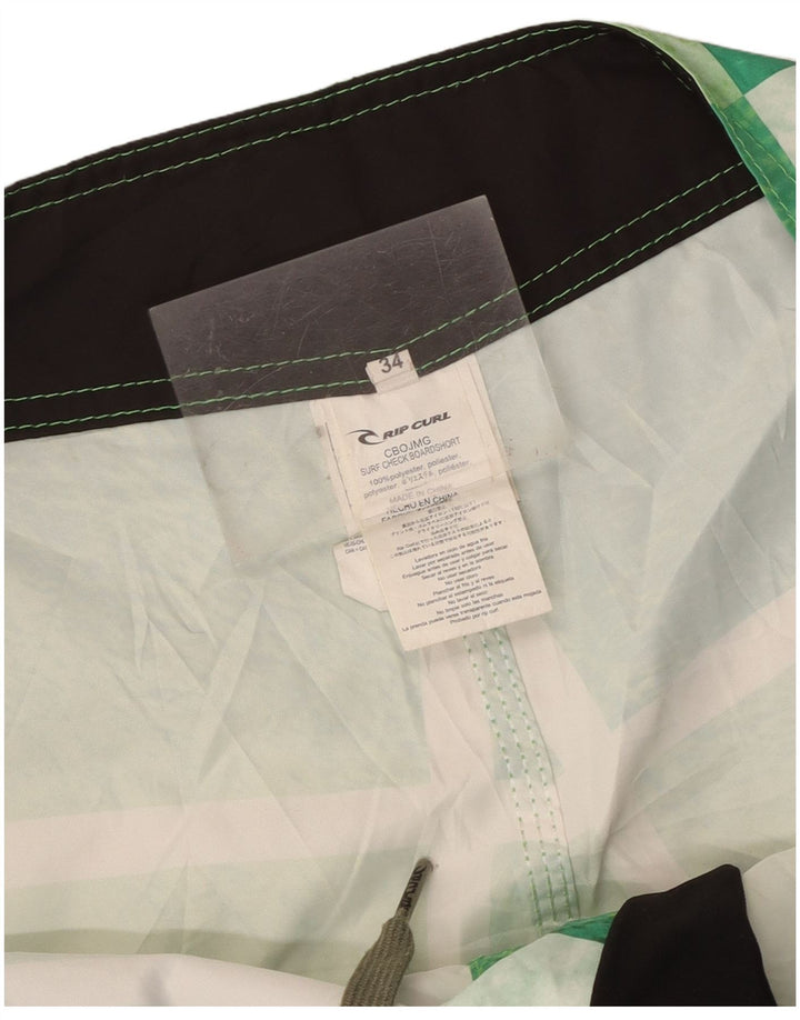 Rip Curl Short de bain graphique pour hommes en polyester à carreaux verts