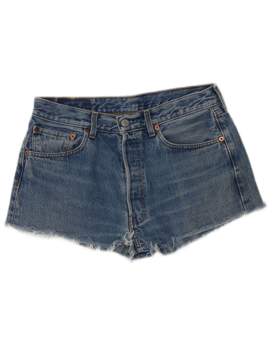 Levi's 501 Denim Hot Pants W32 Large Femme Bleu Coton