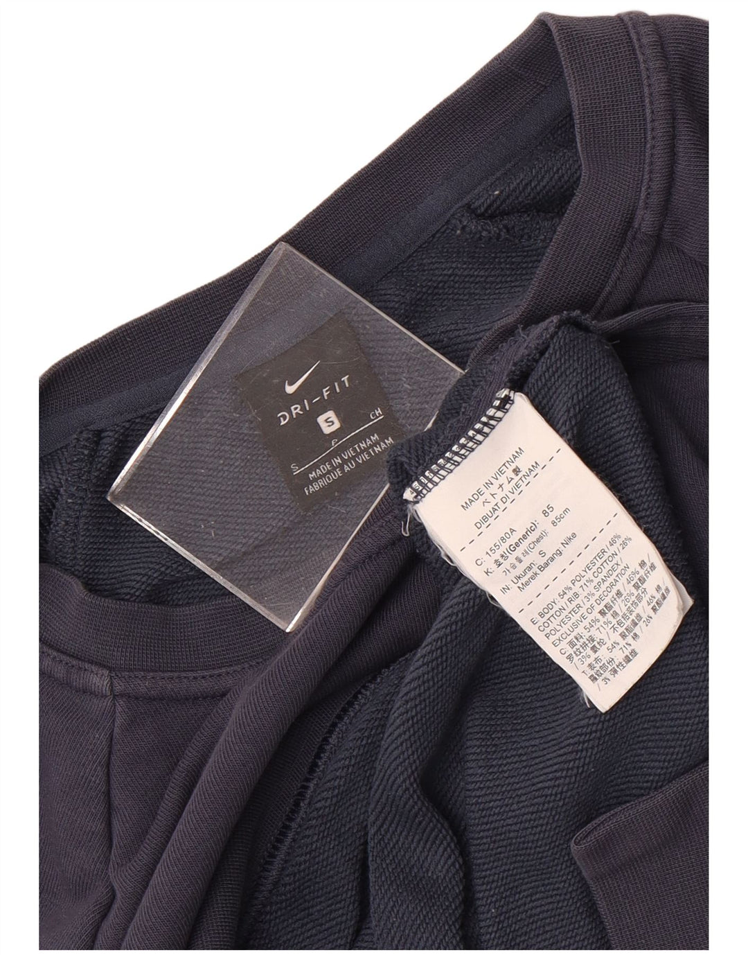 Nike Femme Dri Fit Sweat-shirt surdimensionné UK 10 Petit Bleu marine