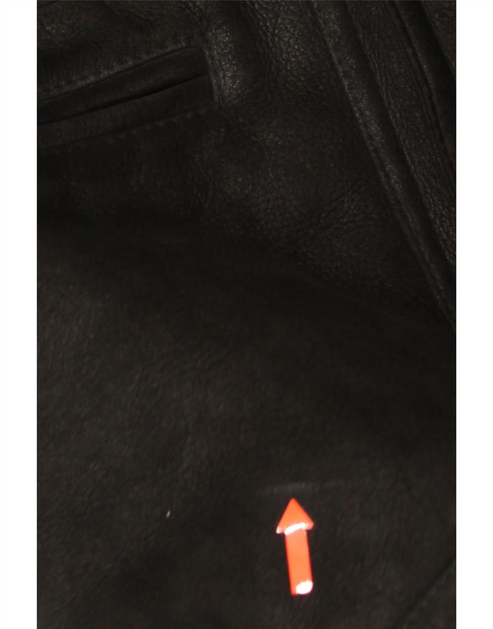 veste en peau de mouton homme vintage IT 54 2XL peau de mouton noire