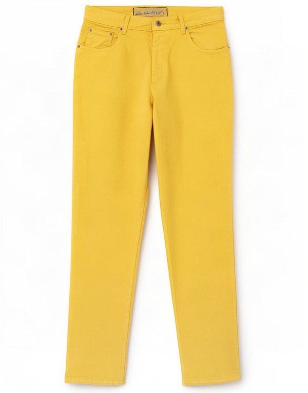 Oil Company Jean fuselé pour homme IT 50 Large W34 L33 Jaune Coton