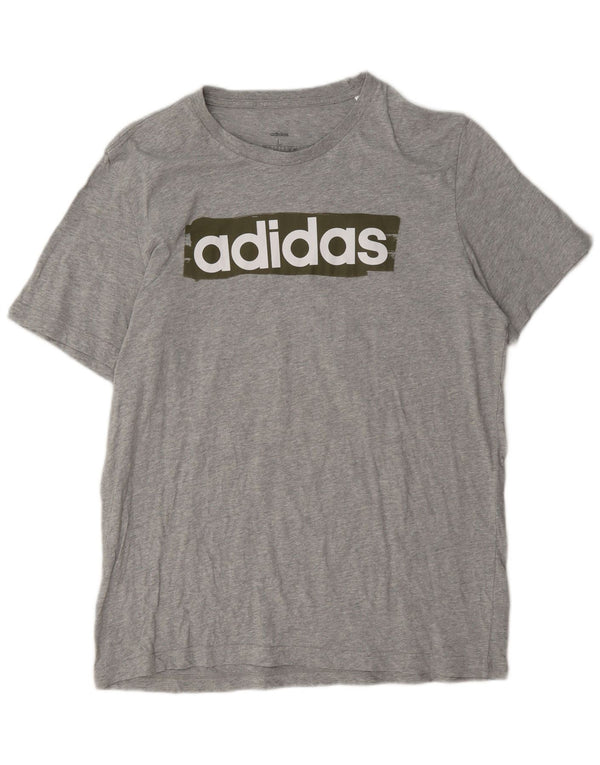 Adidas T-shirt graphique pour hommes, grand, gris, coton