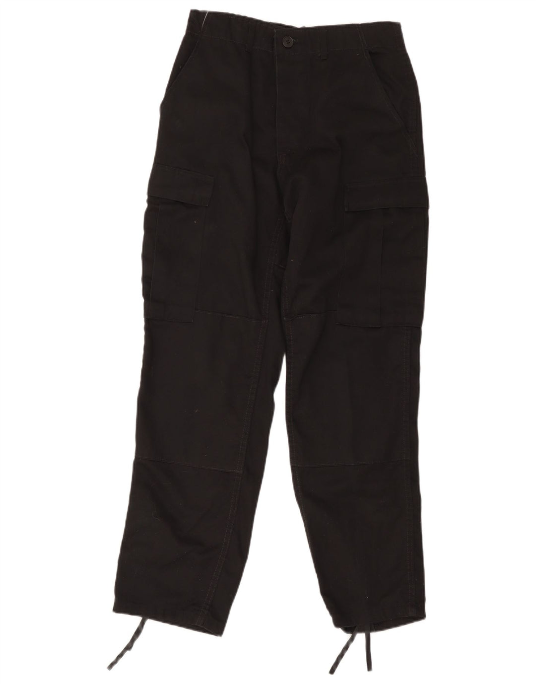 vintage Femmes Pantalon Cargo Régulier Petit W28 L30 Coton Noir