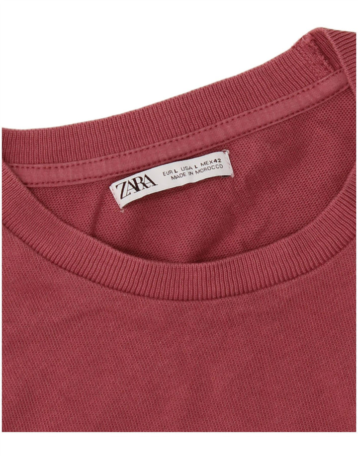 Zara T-Shirt Homme Haut Large Rose