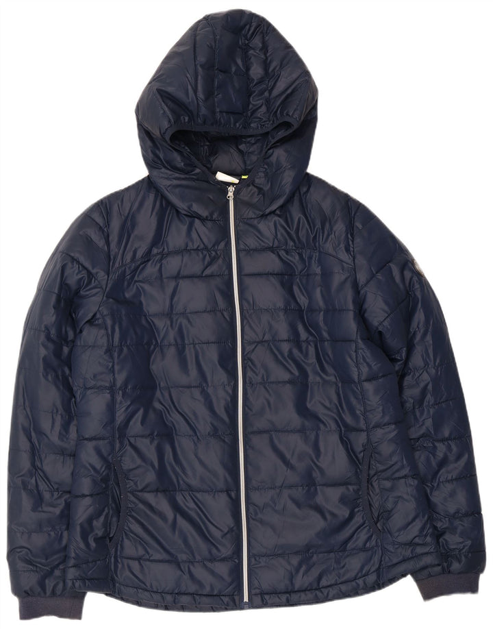 Diadora Veste matelassée à capuche pour femme UK 20 2XL Bleu marine Polyester