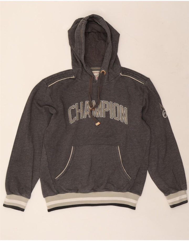 CHAMPION Pull à capuche graphique pour femme UK 16 Large Gris Coton