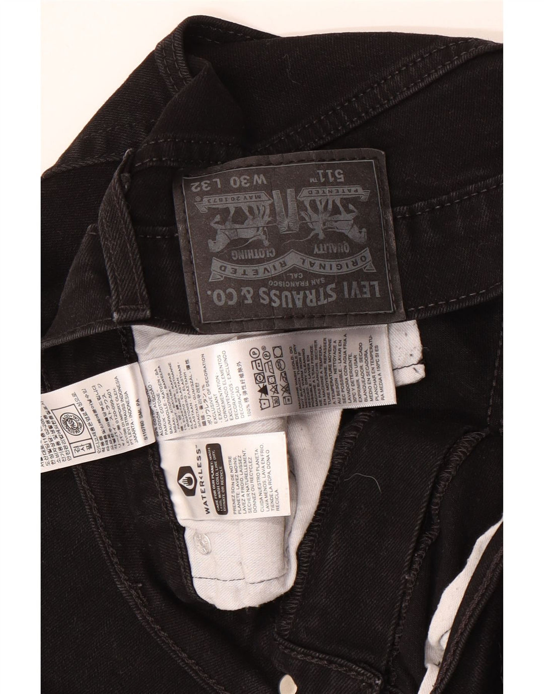 Levi's Jean Slim 511 Homme W30 L32 Noir Coton