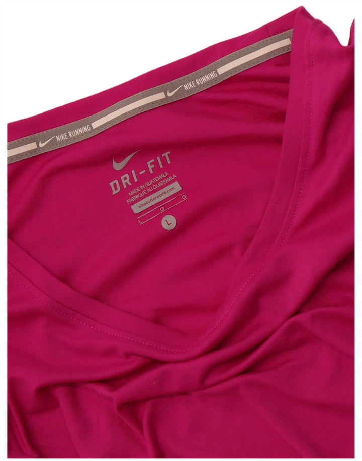 Nike Womens Dri Fit T-Shirt Top UK 14 Grand Rose