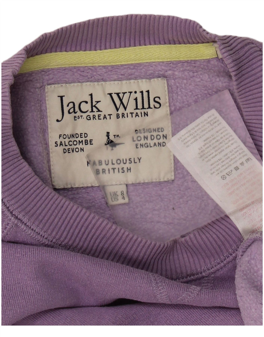JACK WILLS Sweat-shirt court surdimensionné pour femme UK 8 Small Violet
