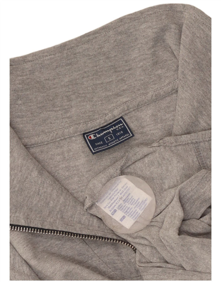 Champion Haut à col zippé et manches longues pour homme en coton gris petit