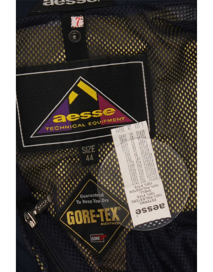 Aesse Veste de pluie à capuche Gore-Tex pour femme IT 44 Bleu marine moyen Polyester