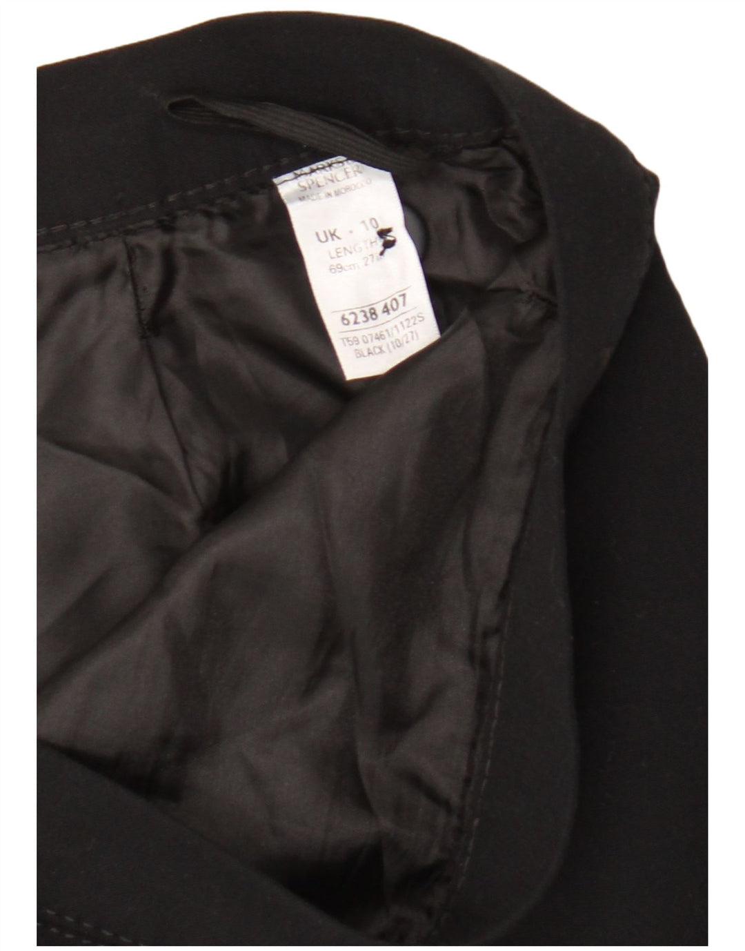 Marks & Spencer Jupe crayon pour femme UK 10 Small W28 Noir Polyester