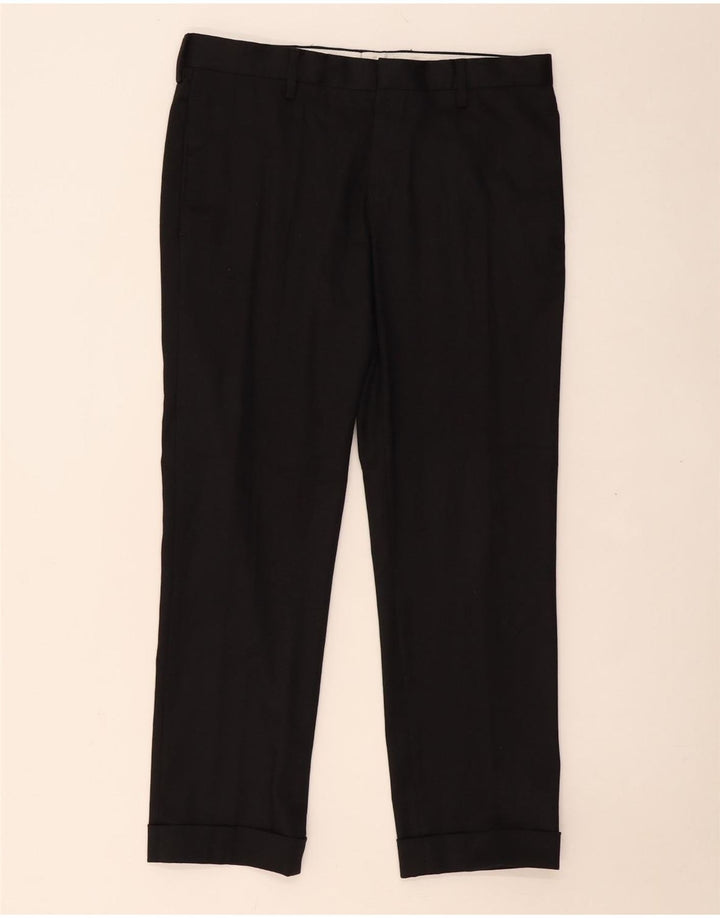 ZARA Pantalon chino droit pour homme EU 40 Medium W31 L28 Noir Polyester