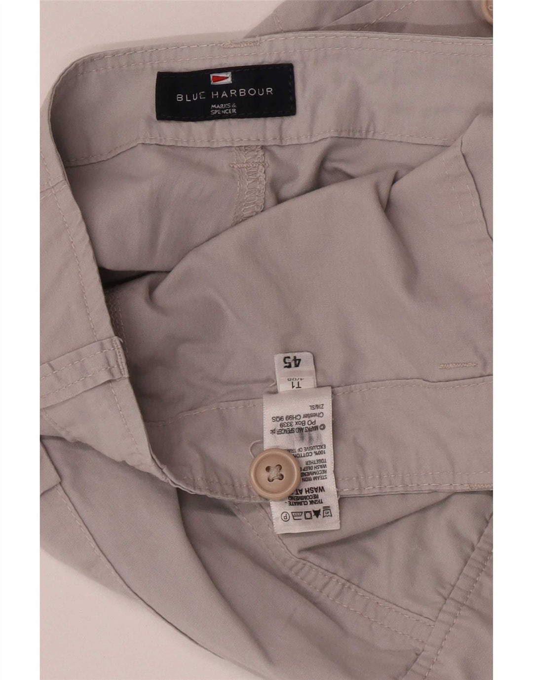 Marks & Spencer Short cargo bleu Harbour W36 pour homme en coton gris moyen