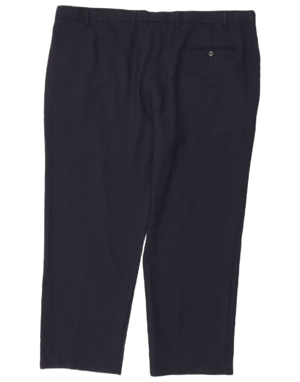 Marks & Spencer Pantalon de costume coupe classique pour homme W46 L31 Bleu marine Polyester