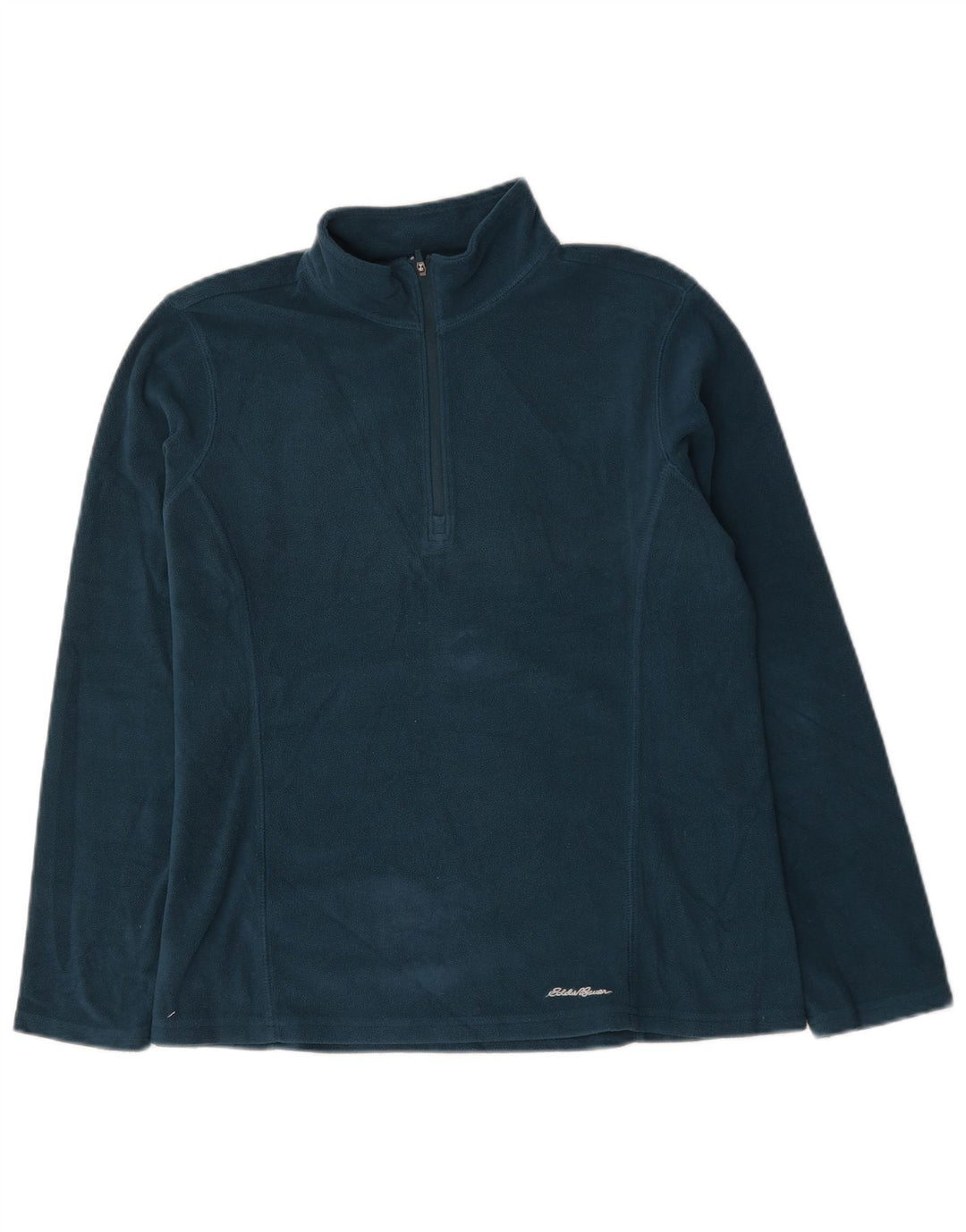 Eddie Bauer Pull polaire à col zippé pour femme UK 16 Large Bleu Polyester