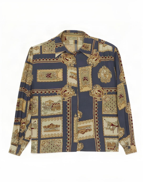 Mary Anne Chemisier à motif abstrait pour femme UK 18 XL Bleu Viscose