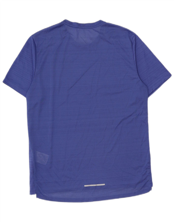 Nike Homme Dri Fit T-Shirt Haut Bleu Moyen Rayé Polyester