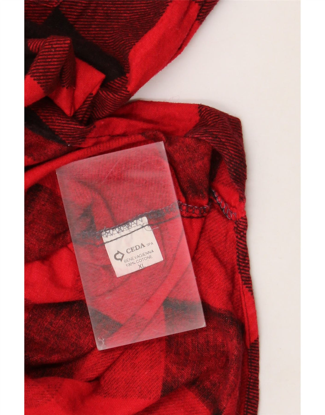 Chemise en flanelle homme vintage XL coton vichy rouge