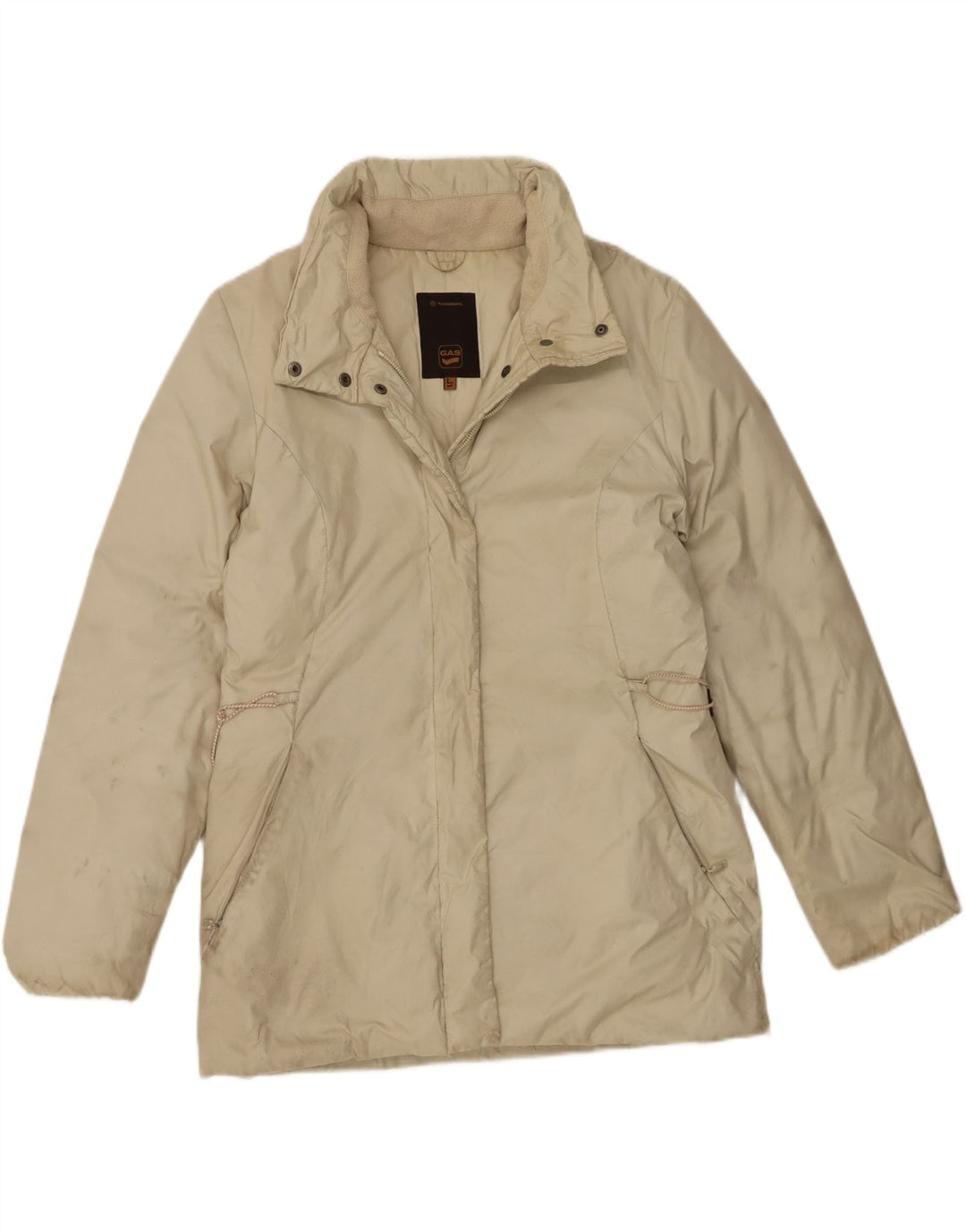 Gas Veste matelassée à capuche pour femme UK 14 Large Beige Nylon